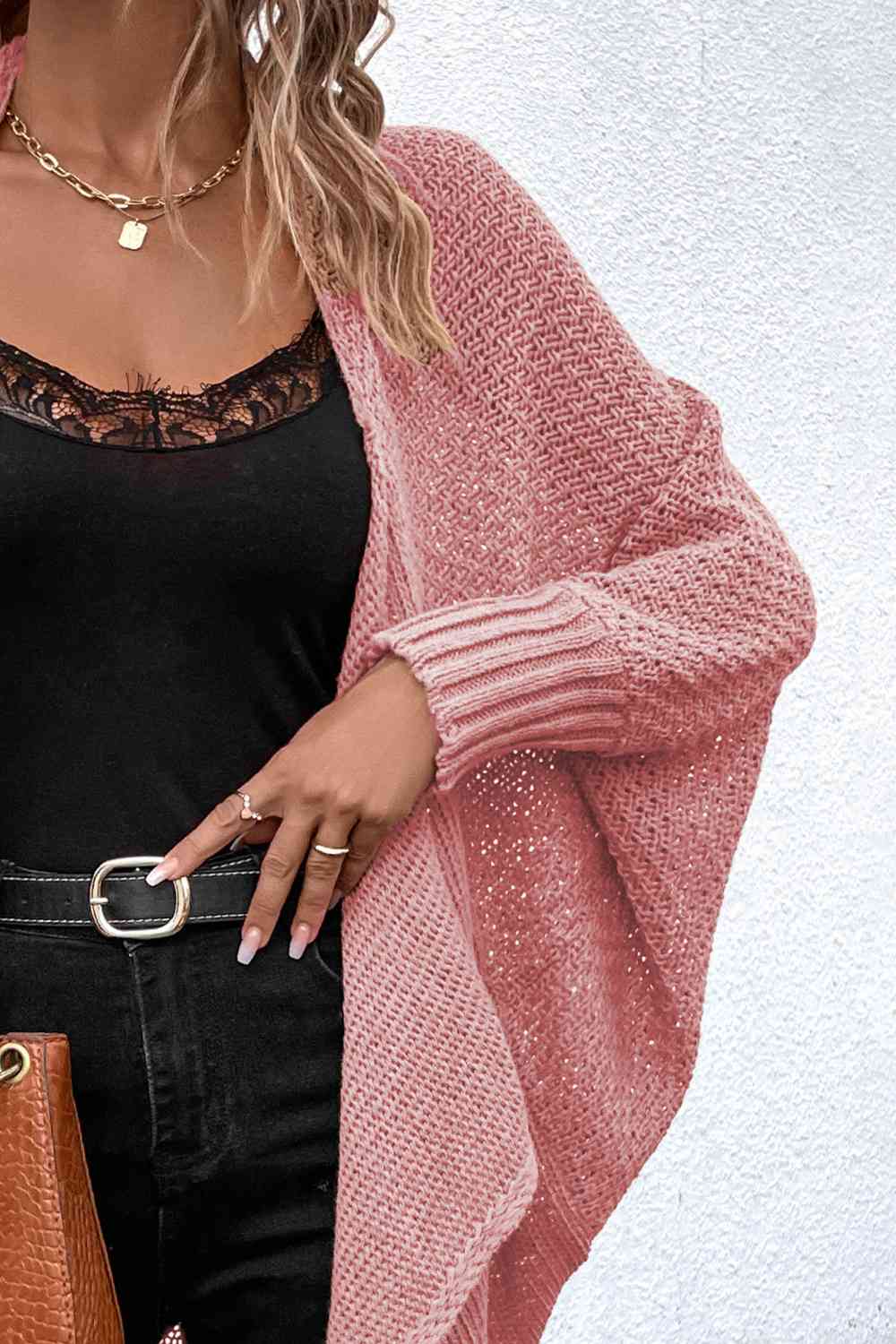 Open Front Dolman Sleeve Cardigan